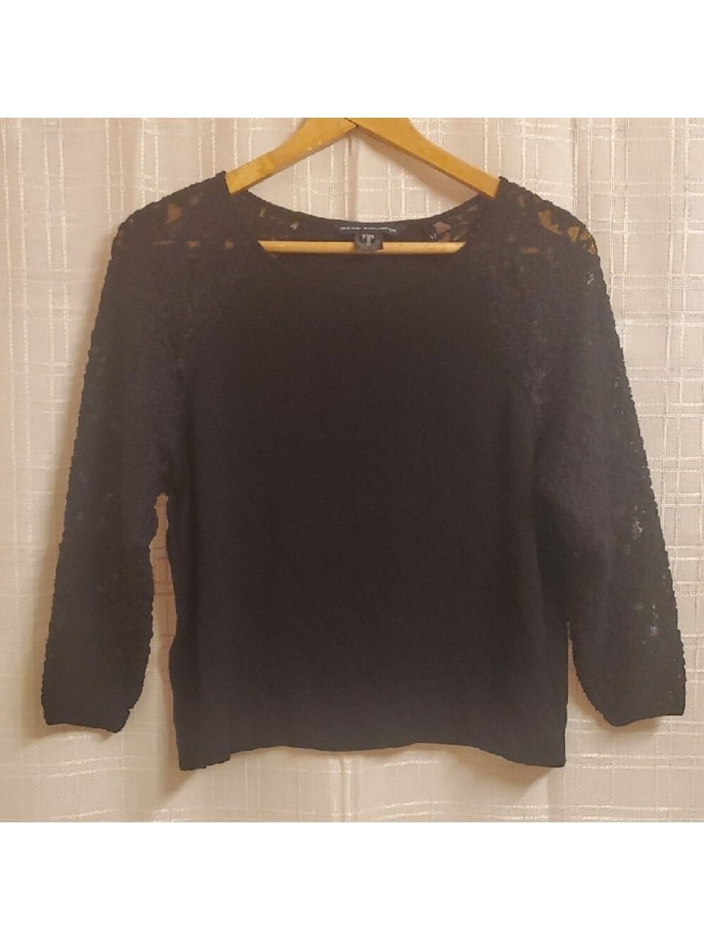 French Connection Top Womens Size 4 Black Lace Shirt‎ Blouse
